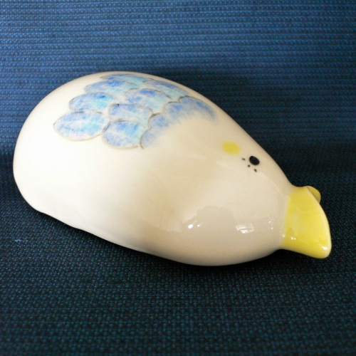 京焼 「幸せの青い鳥」 小鳥の壁掛け花入れ 一輪挿し・花瓶