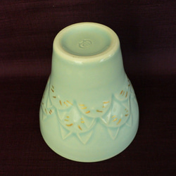 京焼　猫の青海波　青磁フリーカップ　 3枚目の画像