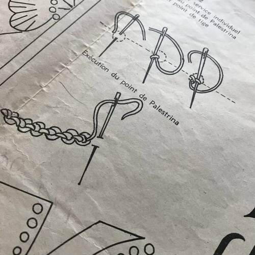 フランス 1956年12月刺繍新聞 編み図・パターン アンティーク