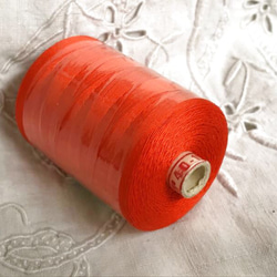 *アンティーク糸 ワレールフレール（WF）フィル・オ・ルイドールの糸巻き オレンジ 3枚目の画像