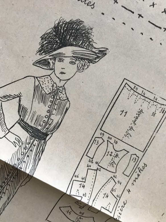 *フランスアンティーク 1912年2月型紙・刺繍図案 2枚目の画像