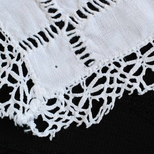 アンティーク フィレレース ボビンレース ドロンワーク 31.5cmx31.5cm