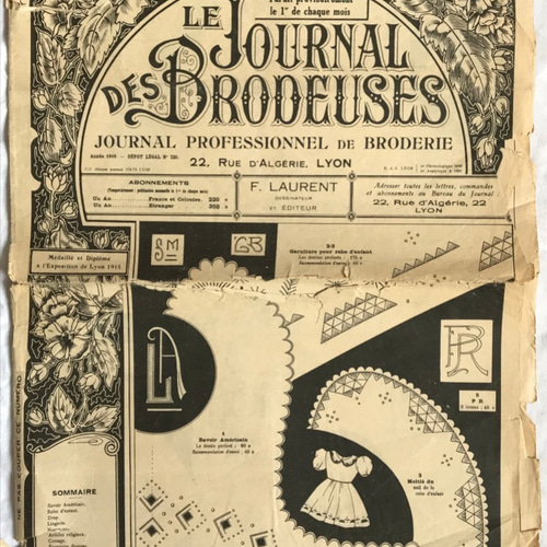 1949年発行 刺繍新聞 編み図・パターン アンティークメルスリー 通販
