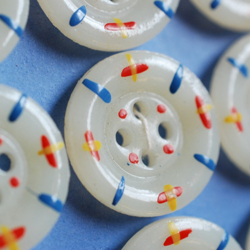 アンティークボタン ミルクガラスボタン ハンドペイント 2.0㎝ １つ