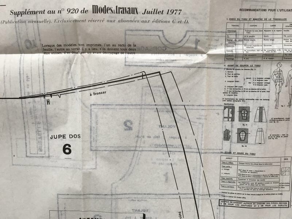 *1977年7月 洋裁型紙2枚セット フランス. 5枚目の画像