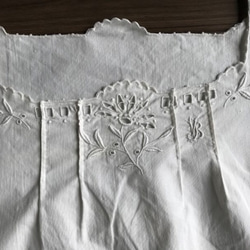 アンティークワンピース リメイク用刺繍布 コットンリネンワンピース B 3枚目の画像