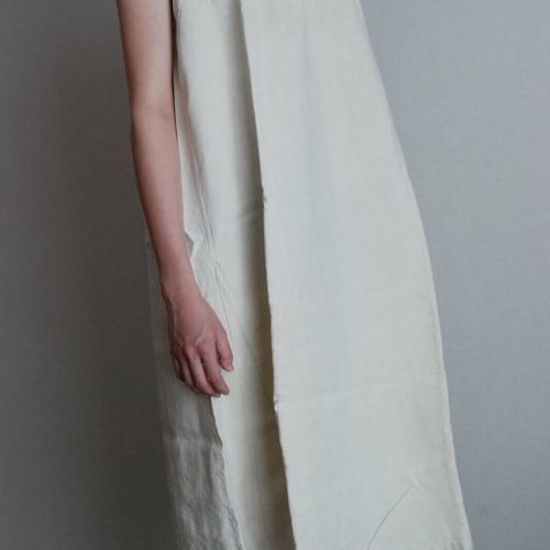 アンティークリネン　モノグラム刺繍　ワンピース フランスアンティーク リネンワンピース MBモノグラム刺繍