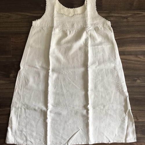 アンティークリネン　モノグラム刺繍　ワンピース ☆希少☆ Enyoアンティークリネンのモノグラム刺繍ワンピース