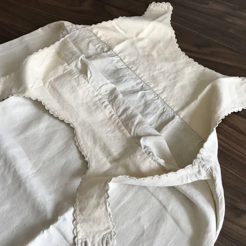 フランスアンティーク リネンワンピース MBモノグラム刺繍