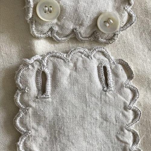 フランスアンティーク リネンワンピース MBモノグラム刺繍