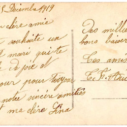〈早割〉*アンティーク　ポストカード　1919年　ヤドリギとヒイラギ. 4枚目の画像