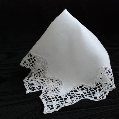 アンティーク ボビンレースのハンカチI. レース アンティーク