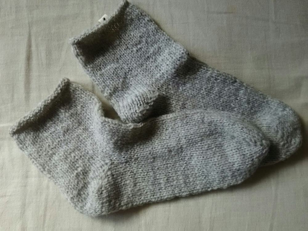 手紡ぎ手編みくつ下204