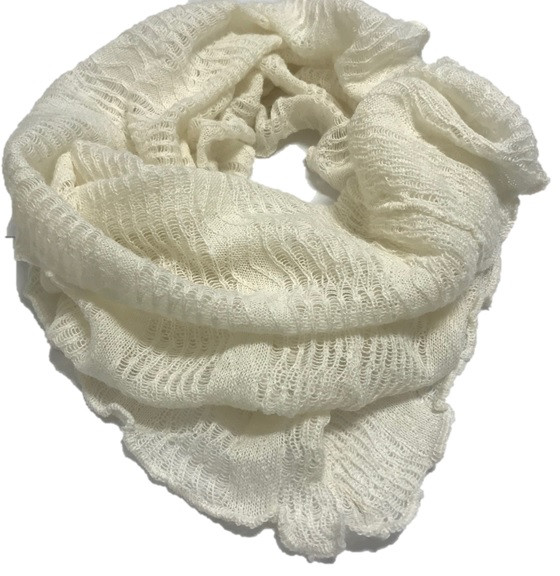 送料無料　柔らかいベビーアルパカ100%　スヌード　ホワイト