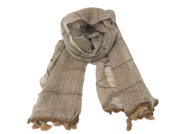 透け感が素敵なベビーアルパカ100%ストール こげ茶　送料無料