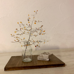 ワイヤークラフト　木の枝　✳︎オレンジver✳︎ ミニチュア陶土の本とメガネ 6枚目の画像