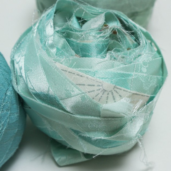 キモノヤーン　絹　200g　ターコイズ・グリーンMIX03 6枚目の画像