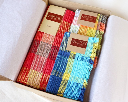 ほっこり 裂織り ランチョンマットとコースター ほっこり 裂織り