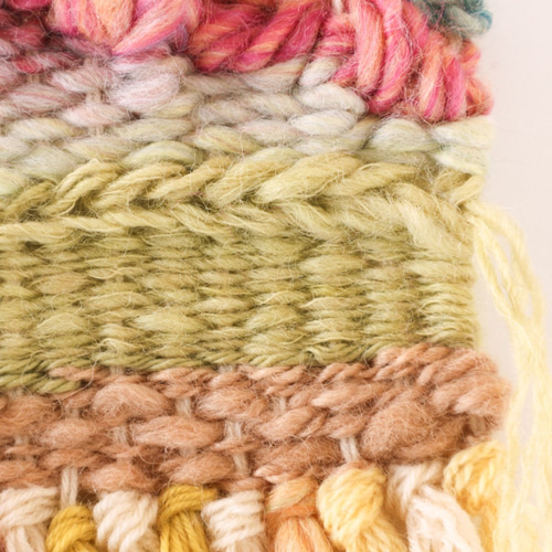 送料無料】春色毛糸のウィービングタペストリー001 タペストリー