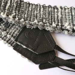 ＊受注生産＊【裂き織】カメラストラップ　デニム　Lot.301 グレー　手織り 3枚目の画像