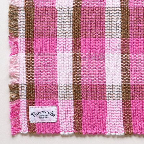 裂き織】ティーマット Lot.103 ピンク ランチョンマット saccora-さっ