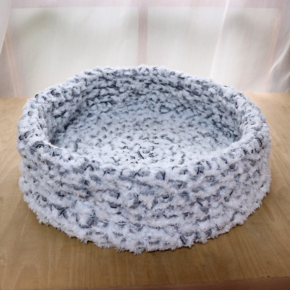 【受注生産】猫ベッド デニムの耳　グレー 2枚目の画像