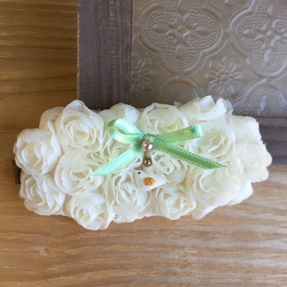 【オーダーページ】バレエ　シニヨンネット　ハンドメイド 受注製作＊バレエシニヨンに ことりとリボンとお花のボンネット風ヘア