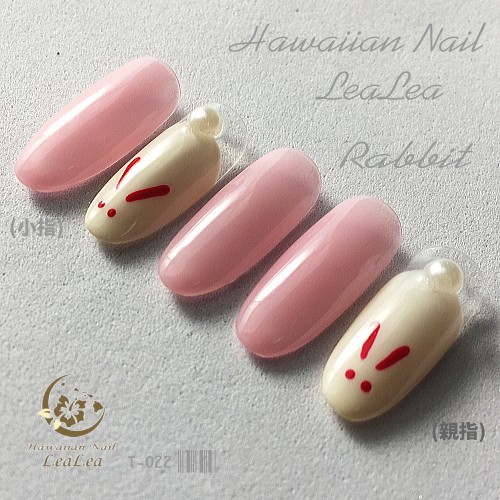 雪うさぎネイルチップ♡ ウサギネイル つけ爪（T-022 うさぎネイル