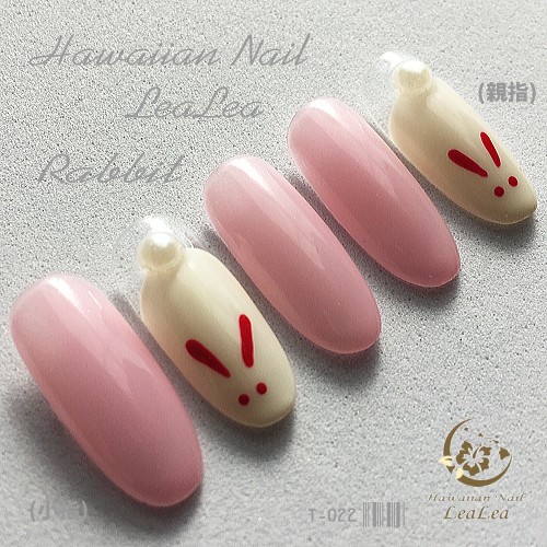 雪うさぎネイルチップ♡ ウサギネイル つけ爪（T-022 うさぎネイル