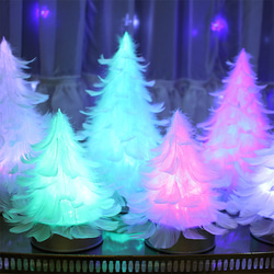 【光る羽ツリー】テーブルサイズ LEDライト付き feather tree light 2枚目の画像