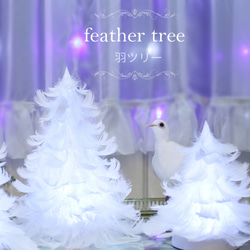 【光る羽ツリー】テーブルサイズ LEDライト付き feather tree light 5枚目の画像