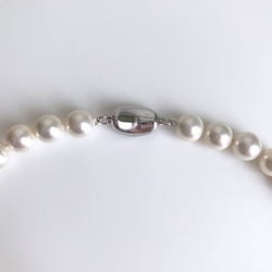 最受歡迎的國產貝類珍珠8毫米正式套裝（白色） 第4張的照片