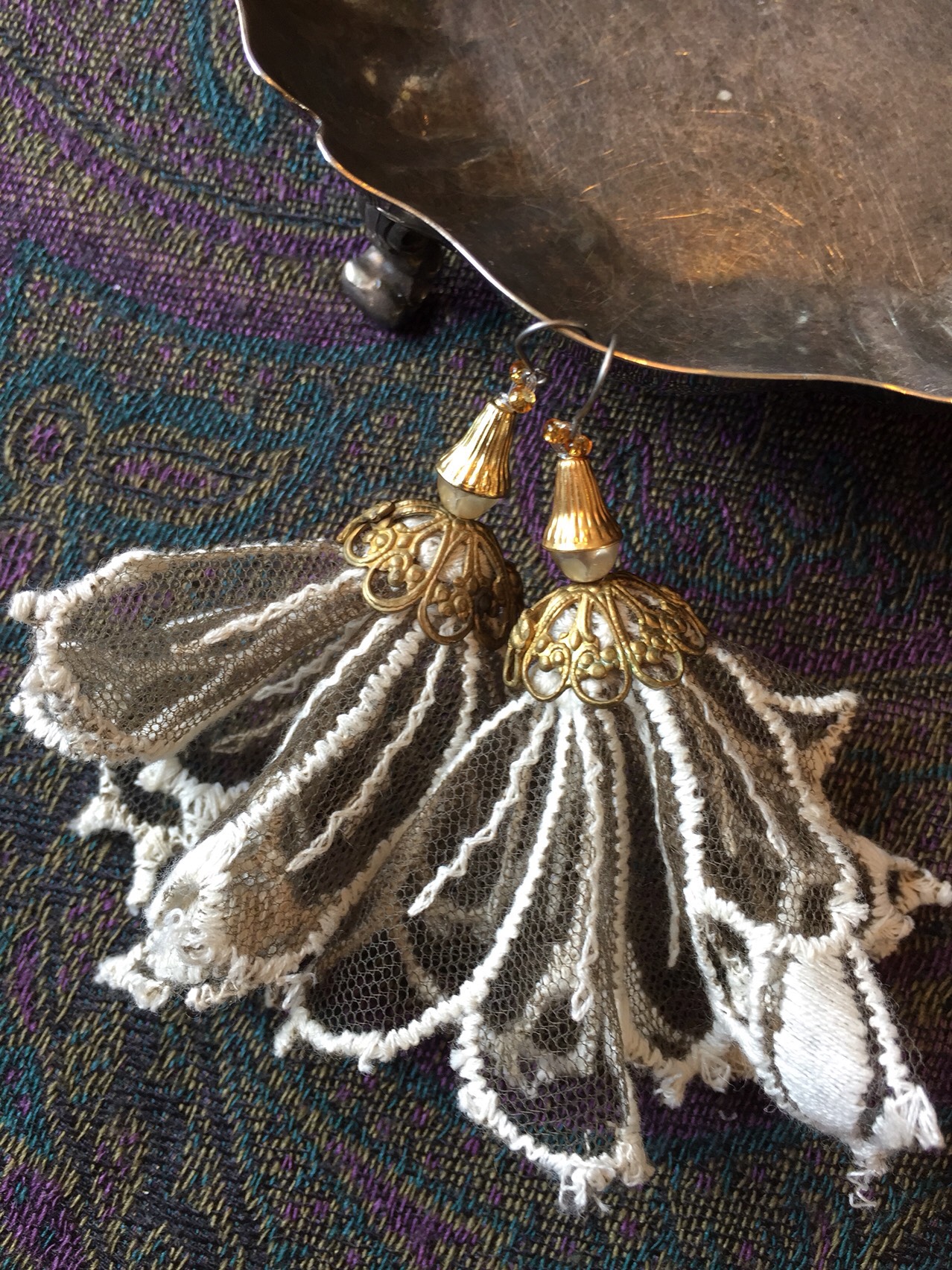 アンティークレース ピアス