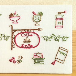 純喫茶の小物たち 刺繍パネル コーヒーショップ 3枚目の画像