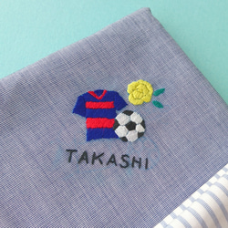 【父の日ギフト】刺繍ハンカチ イニシャル ワンポイント 選べる ラッピング付  野球 サッカー 釣り ゴルフ 5枚目の画像