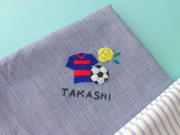 【父の日ギフト】刺繍ハンカチ イニシャル ワンポイント 選べる ラッピング付  野球 サッカー 釣り ゴルフ 5枚目の画像