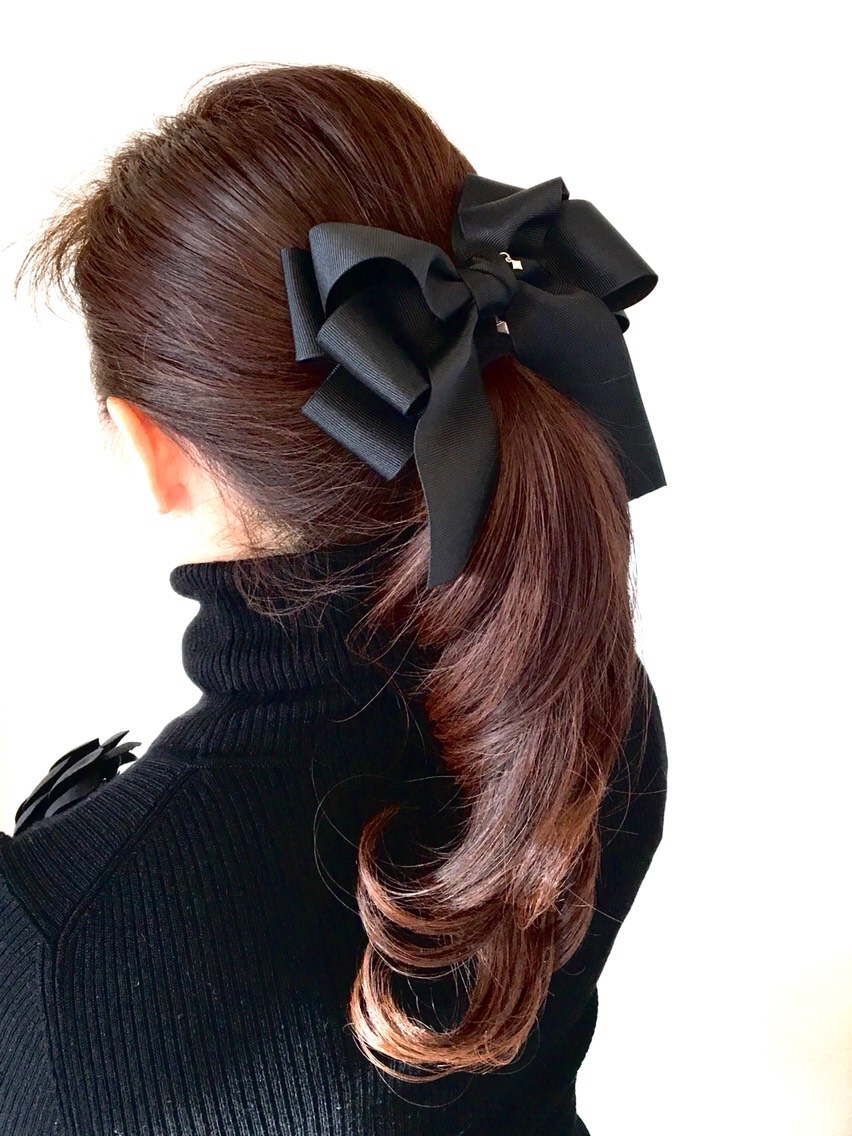 ステッチリボン グログラン バレッタ ヘアアクセサリー ルルベちゃん 
