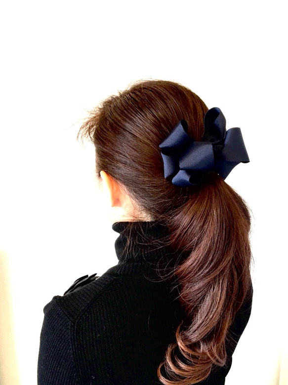 確認 たらりんヘアリボン ヘアゴム 128 ふんわり キラキラスノー
