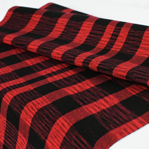 久留米絣〈ブロックチェック｜赤〉※1m～ 生地 久留米かすりの野村織物