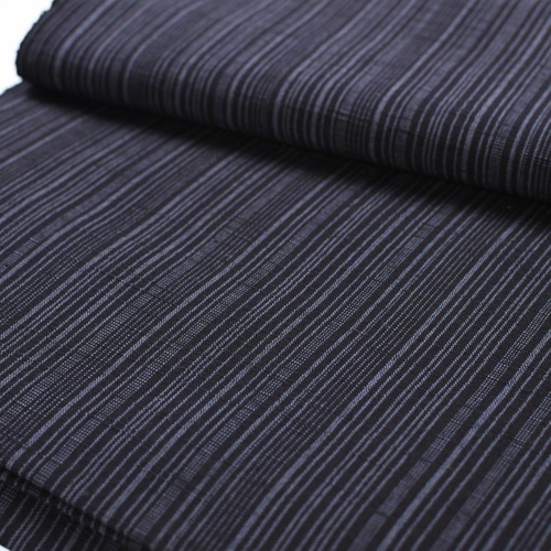 久留米絣】生地〈矢鱈縞｜黒×錫色〉※1m～ 生地 久留米かすりの野村織物