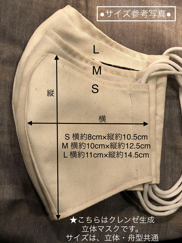 表綿／裏選べる裏地15種(Ag抗菌、抗ウイルスガーゼや敏感肌用、接触冷感もあります)立体マスク　1枚 8枚目の画像