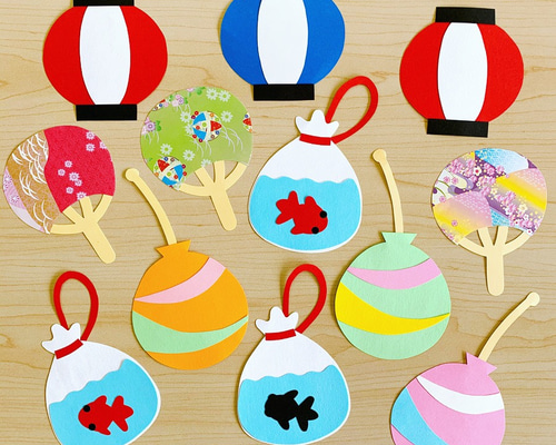 壁面飾り 夏 7月 8月 夏祭り 切り絵 maru.壁面工房 通販 10095788 