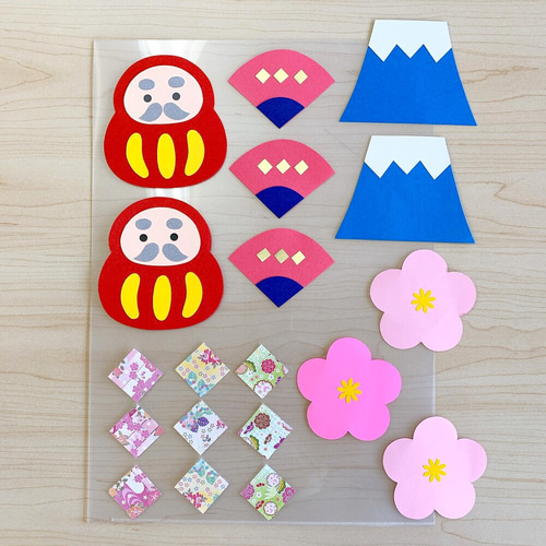 壁面飾り】 正月 新年 だるま 富士山 1月 切り絵 maru.壁面工房 通販