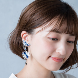 [最受歡迎] 耳夾 * Tsumami 作品 &amp; Bijou * &lt;L 藍寶石&gt; 第1張的照片