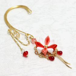 旋鈕工作耳鉤&lt;Scarlet&gt; [小花] Trico顏色施華洛世奇和服浴衣春天的顏色 第2張的照片