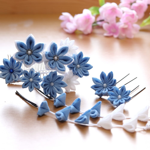 つまみ細工【3日でできるかんざし初心者キット】剣つまみ 下がり