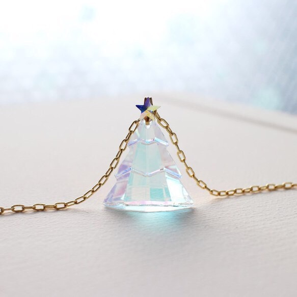 Crystal TREE Swarovski Pendant Aurora 3枚目の画像