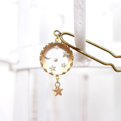 *resale*Moon and Star Intaglio ＋☆ Hair Pin 簪 ヘアピン 1枚目の画像