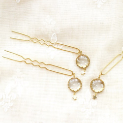 *resale*Moon and Star Intaglio ＋☆ Hair Pin 簪 ヘアピン 3枚目の画像