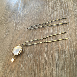 *resale*Moon and Star Intaglio ＋☆ Hair Pin 簪 ヘアピン 5枚目の画像